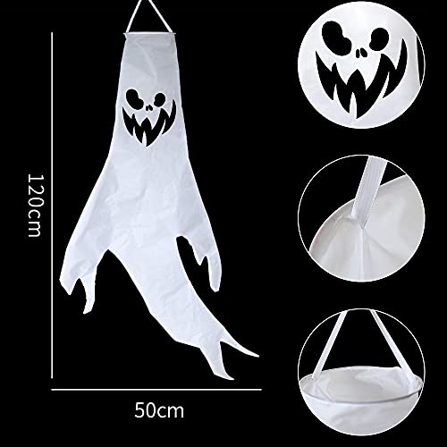 Detalle de Halloween Deko Geist – 120 cm, hängende Geister-Deko mit bunten Lichterketten von Bseical