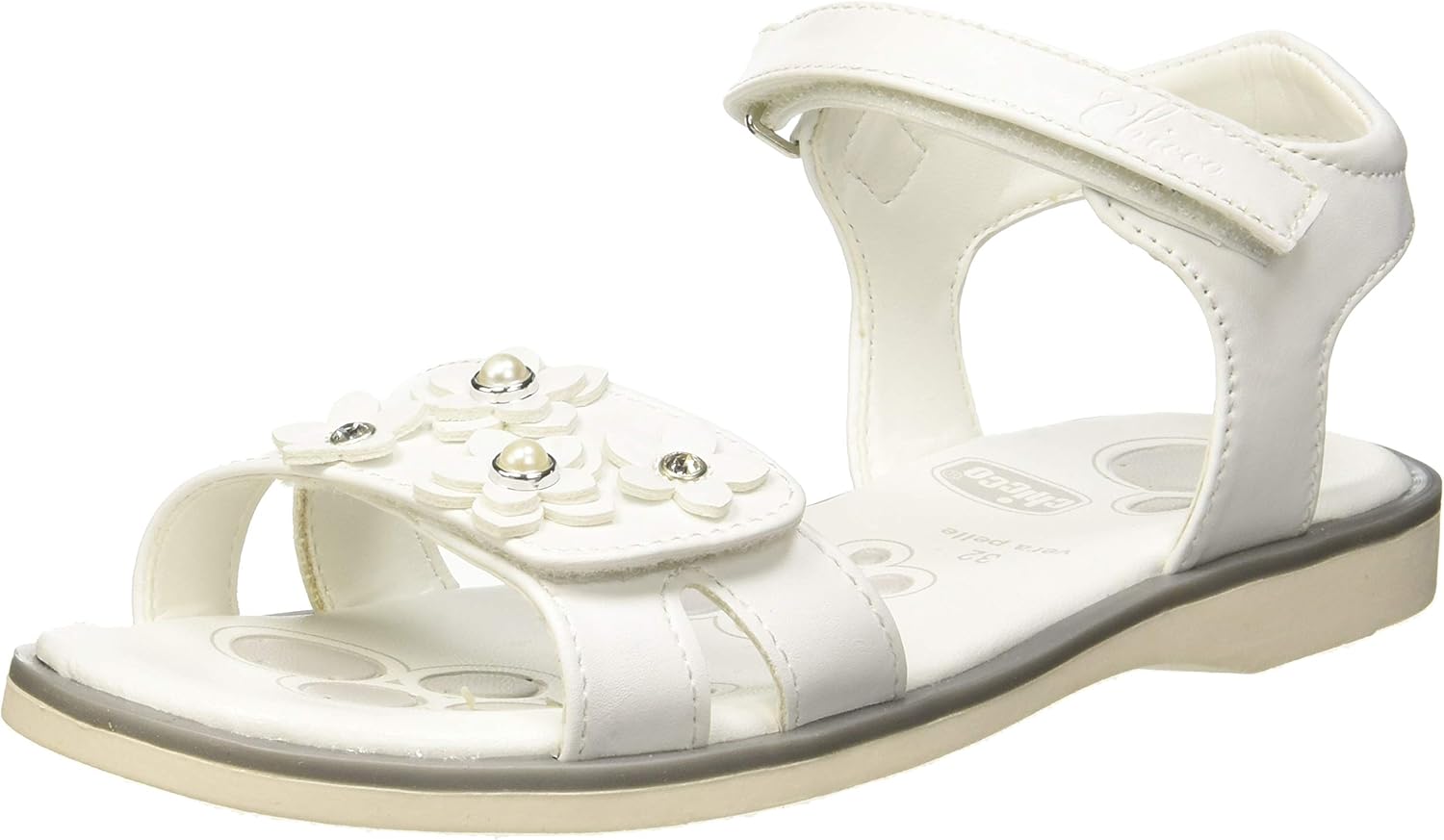 Detalle de Sandales Chicco à Double Velcro pour Fille – Confort léger et respirant, conçues en Italie