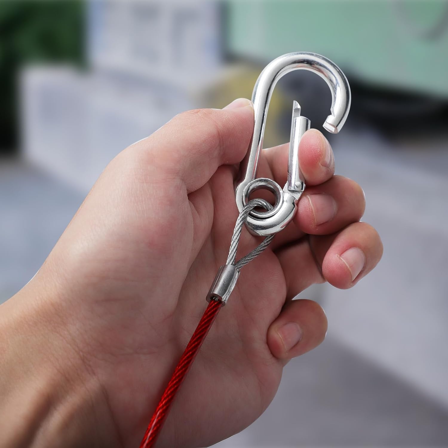 Detalle de 2 PCS Red Trailer Breakaway Cable (1-metre safety cable) for common braked trailers