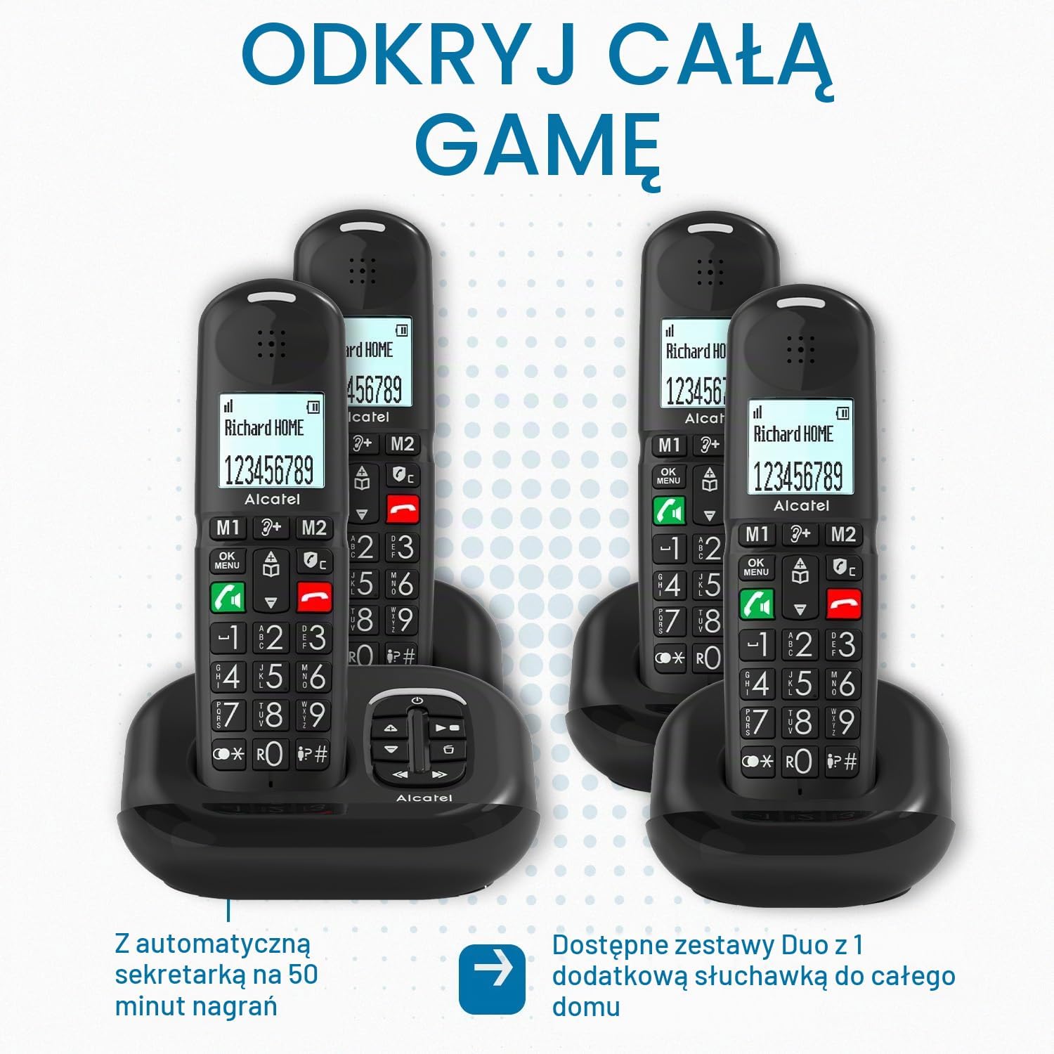 Detalle 1 de Alcatel XL685 Voice Duo – telefon bezprzewodowy DECT z sekretarką i wzmocnieniem dźwięku