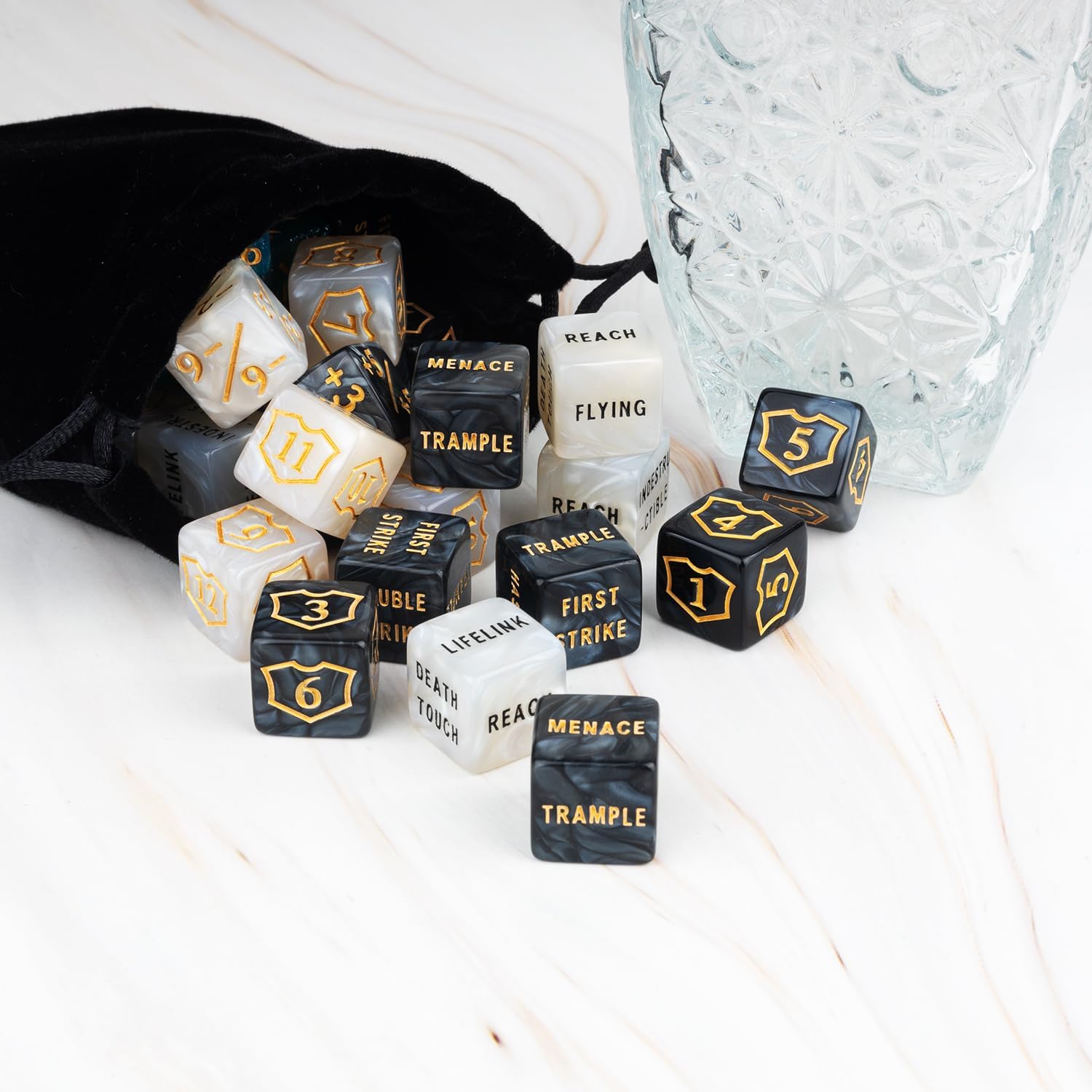 Thumbnail 6 de 78 Pieces MTG Dice Counters Bulk Life Keyword Counter Dice Set Plus 1/+1 Buff Ability Tokens for MTG, TCG, Cards Gaming Accessories