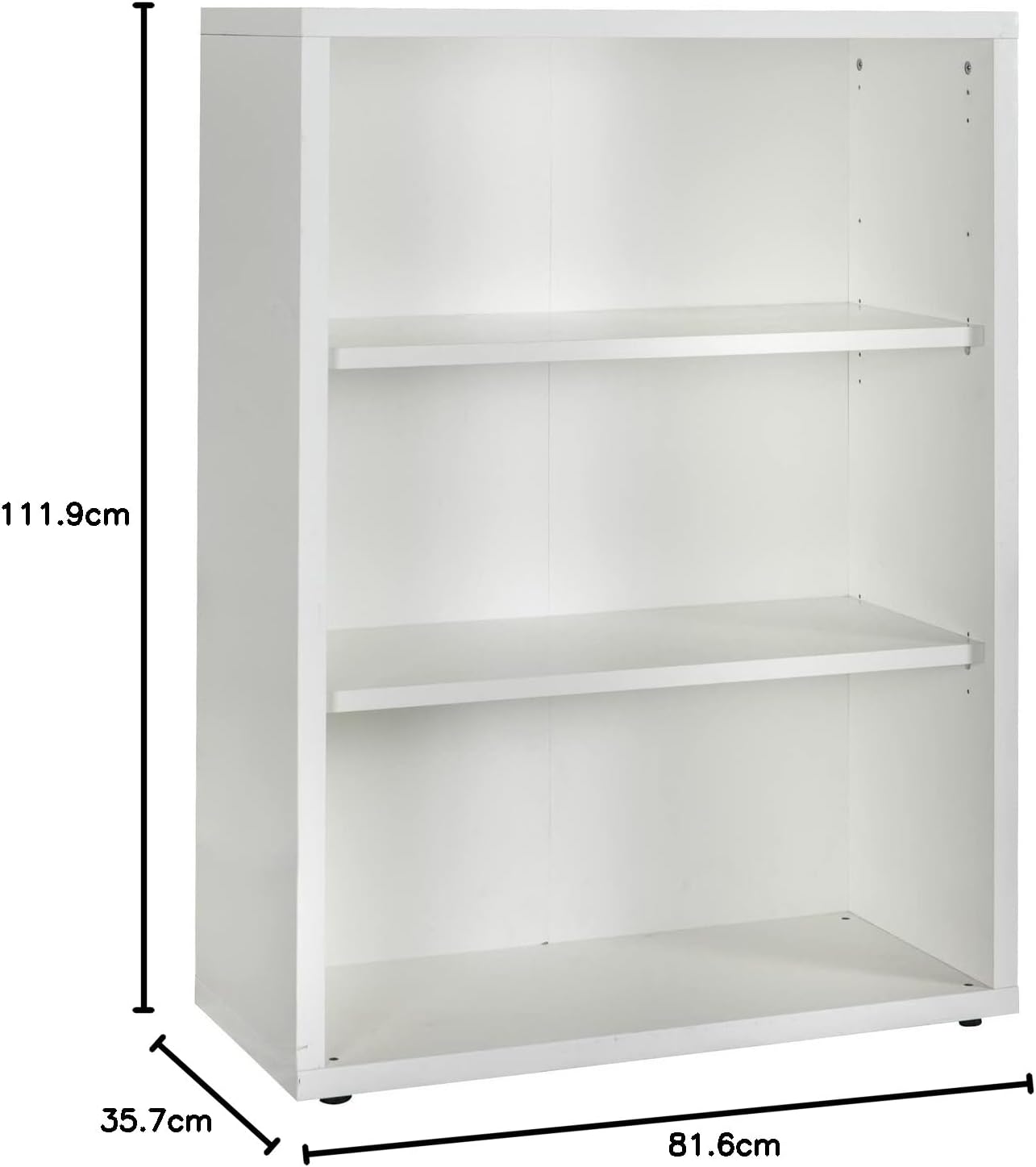 Thumbnail 1 de Composad Libreria Bassa DISEGNO con 2 Ripiani Regolabili – Bianco Laccato, 81,60 x 111,90 x 35,70 cm