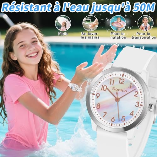 Thumbnail 1 de SOCICO Montre Analogique pour Enfant – Étanche 50M, Lisible et Mouvement Japonais