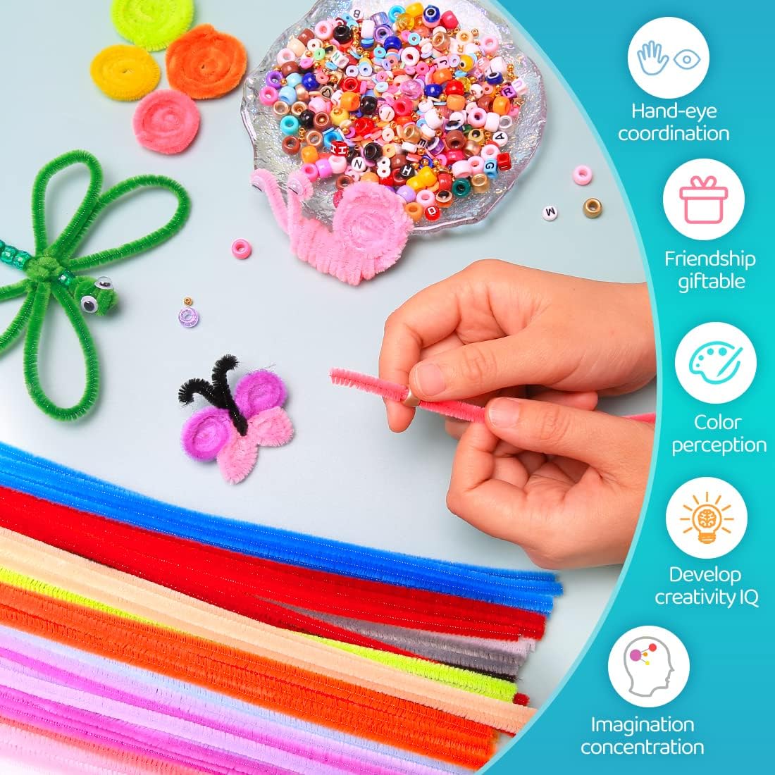 Thumbnail 2 de 200pcs 20 Colors Pipe Cleaners for Crafts 🧵
