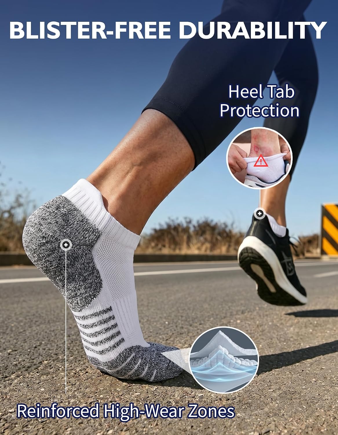 Thumbnail 6 de CLOSEMATE Men's Ankle Sports Trainer Socks – Short, Cushioned, Non-Slip (6 Pairs)