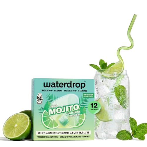 Detalle de waterdrop Mojito – 12 Würfel, Zuckerfrei, vegan, mit Vitamin C & B