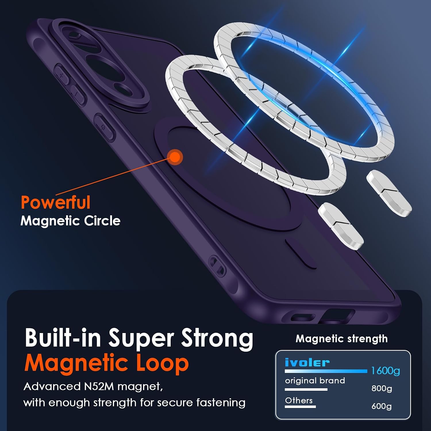 Thumbnail 4 de iVoler Cover magnetica per Samsung Galaxy S25 Edge 5G, protezione antiurto viola