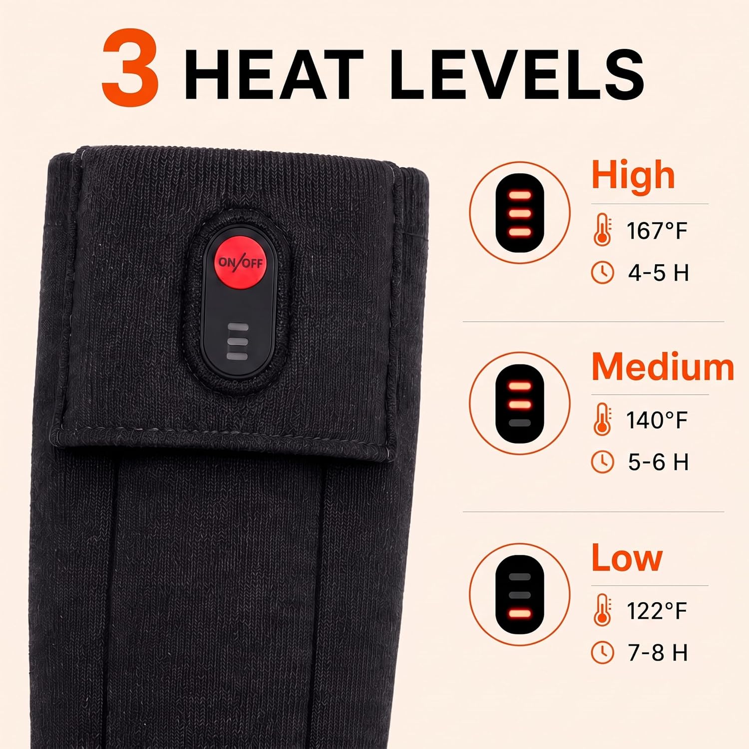 Thumbnail 1 de WEIVIOQ PG-7000B Heated Socks, Wool Blend, App and Button Control