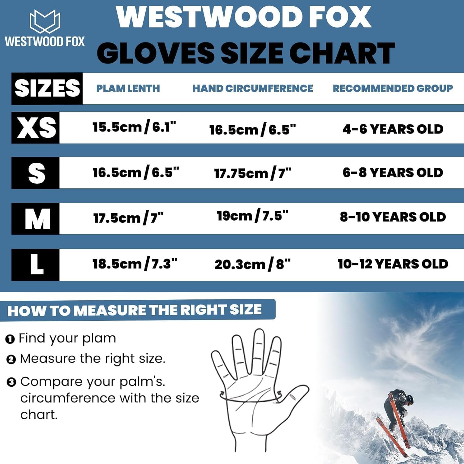 Detalle de WESTWOOD FOX Gants d'hiver pour enfants — Mitaines imperméables, isolation thermique et prise en main tactile