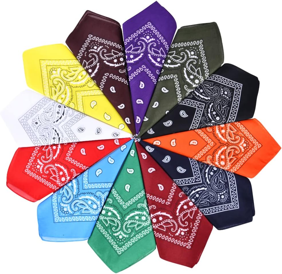 Detalle de AOMIG C2BE-PeiSiLi-FBA vierkante bandana, 55 x 55 cm met paisleypatroon