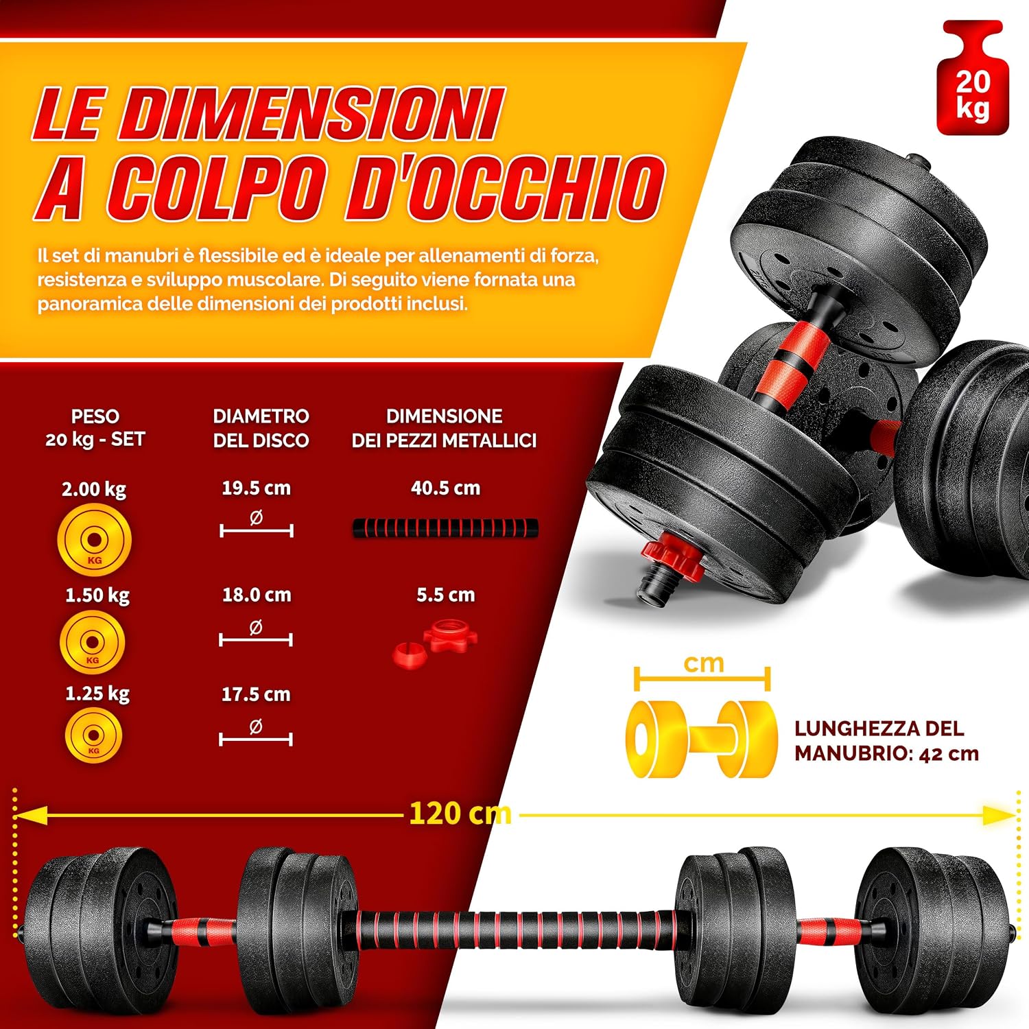 Thumbnail 3 de RE:SPORT Set di manubri 2 in 1 15-40kg