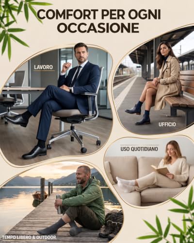 Detalle 2 de SukModen calzini unisex in viscosa di bambù, medio spessore e cucitura piatta