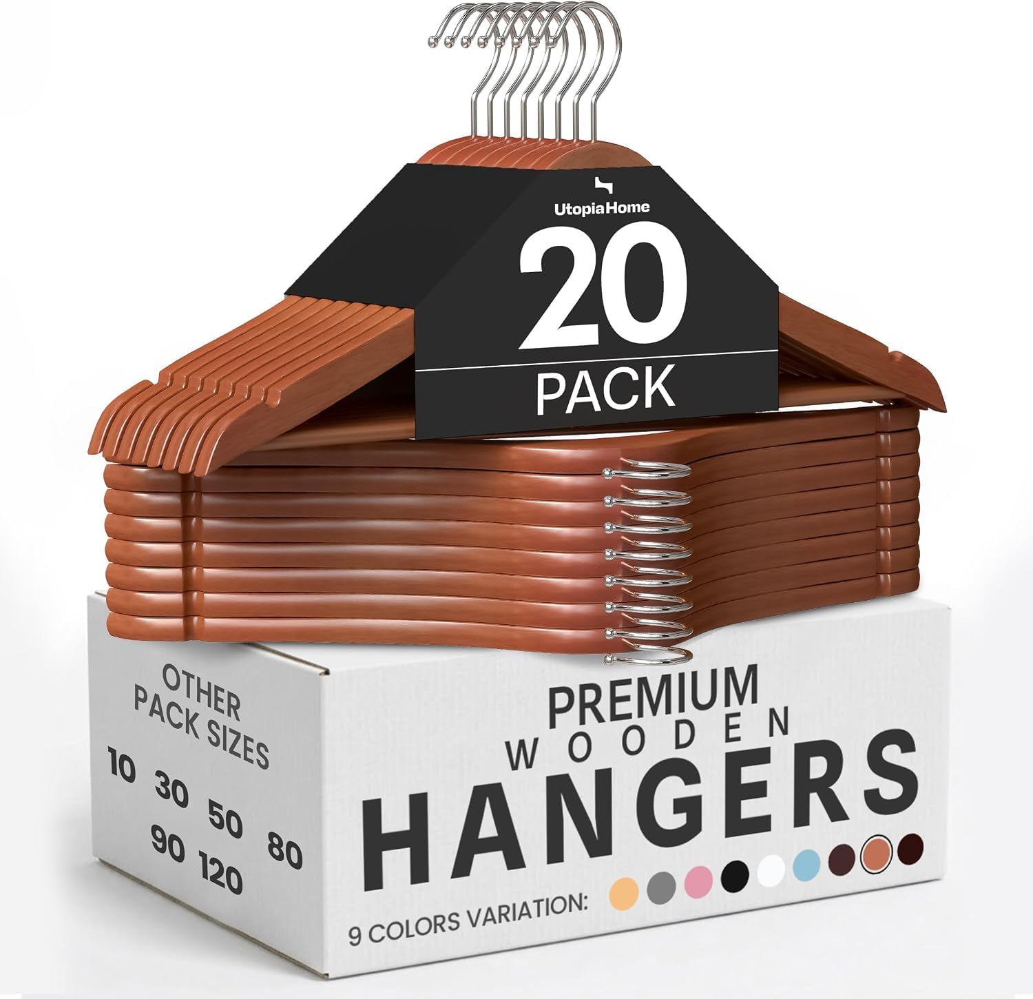 Thumbnail 1 de Utopia Home wooden hangers, 30-pack