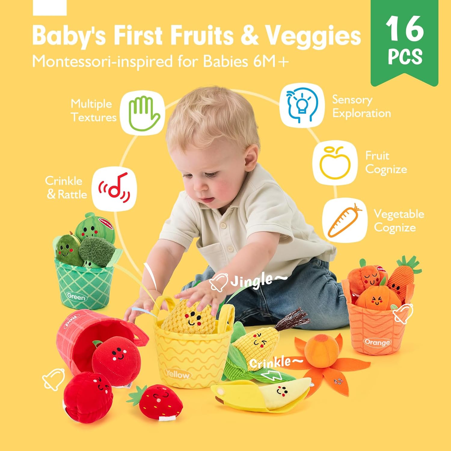 Detalle 2 de hahaland sensory play food set 16pcs