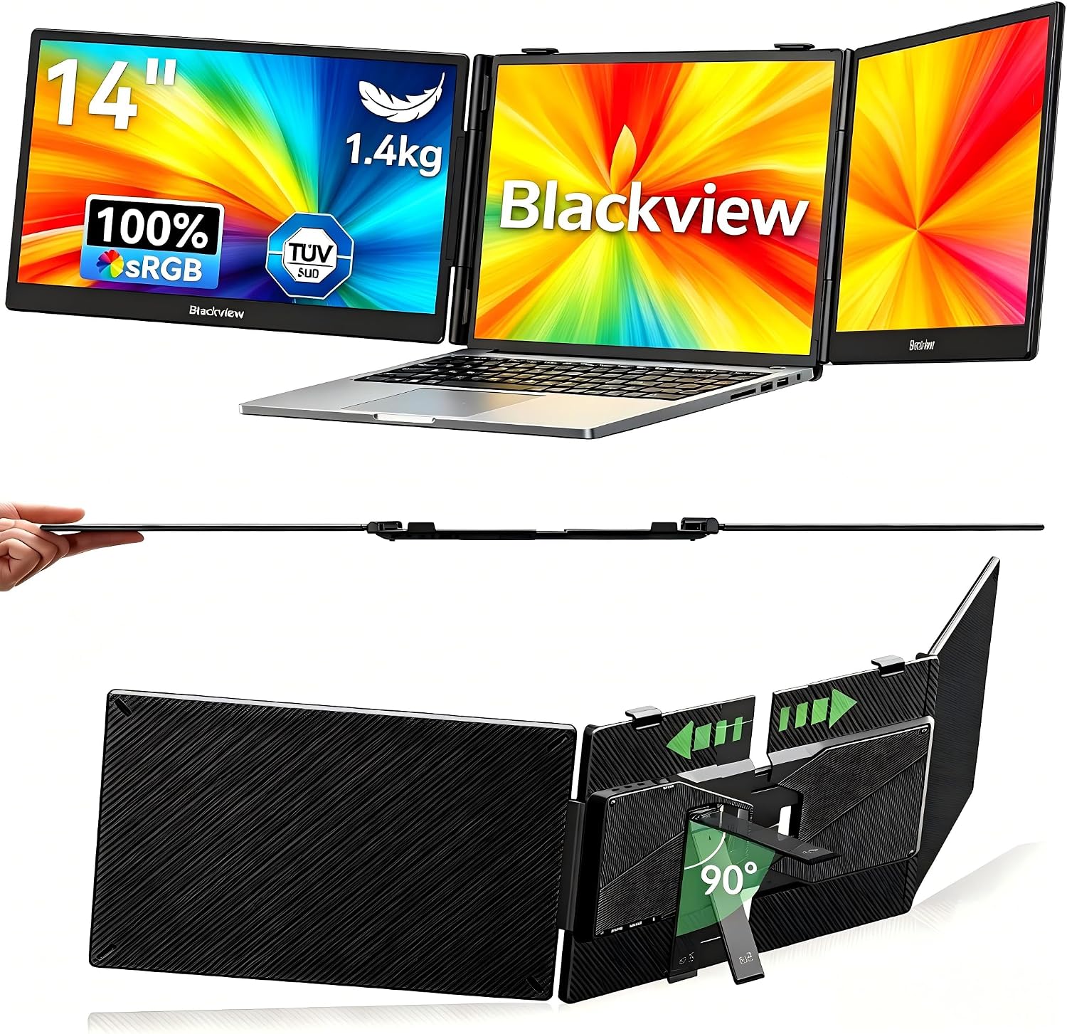 Detalle de Blackview DCM5: Ultraportabler 14" Laptop Bildschirm-Erweiterung mit Blaulichtschutz