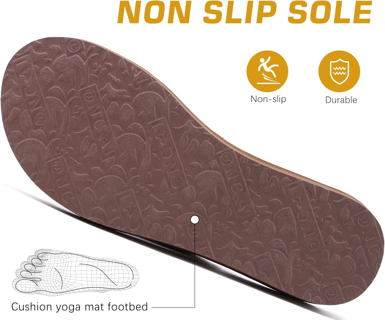 Thumbnail 5 de ONCAI Women's Rhinestone Flip Flops: Yoga Mat Comfort for Summer Walks