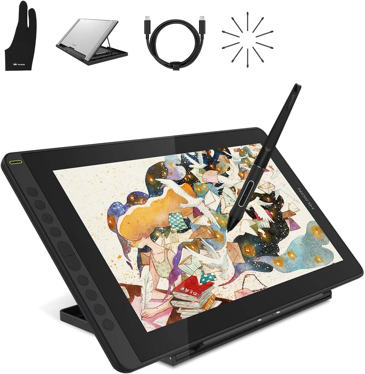 Detalle 2 de Huion Kamvas 16 Drawing Tablet with Screen (15.6 inch) with full HD display and battery-free 8192-level stylus pen