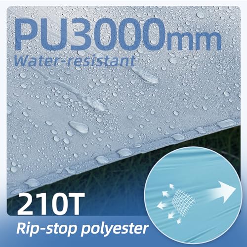 Detalle 2 de Forceatt Zeltplane 3,7 × 4,3 m – Ultraleichtes Tarp mit 6 Umreifungspunkten, UV-Schutz und Wasserdicht