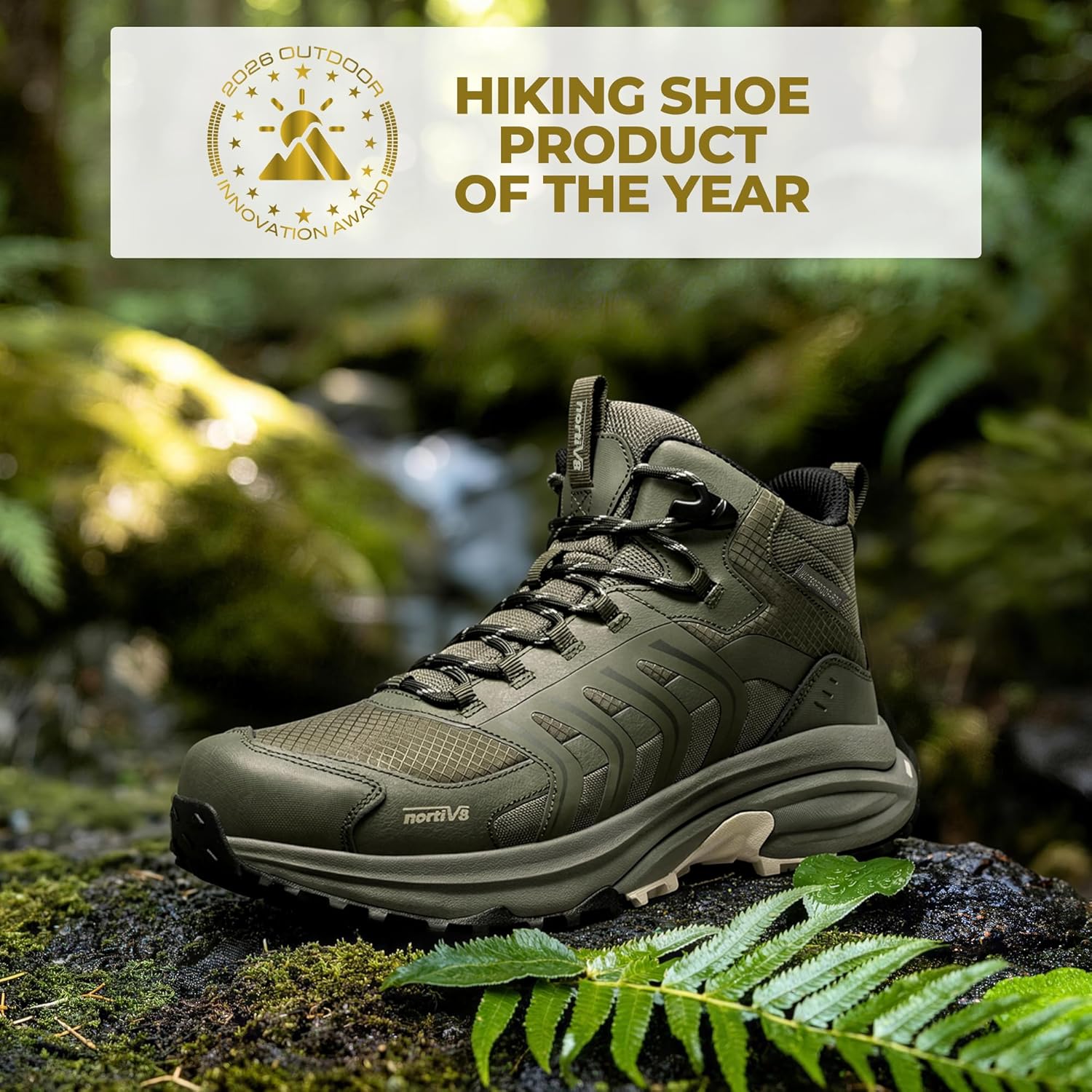 Detalle de NORTIV 8 Men’s Waterproof PRO Hiking Boots (Armadillo FieldLite) with Rebound Tech