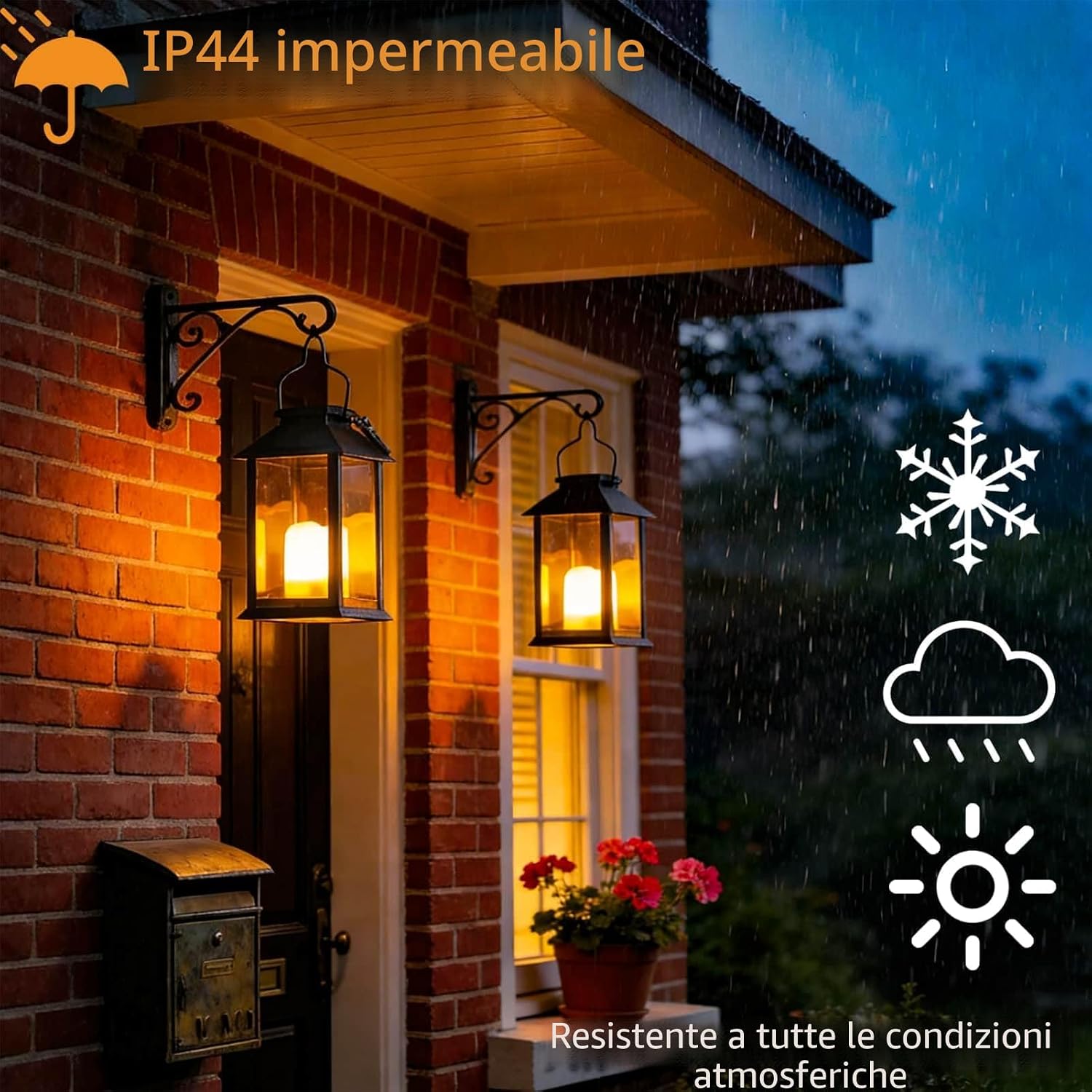 Thumbnail 6 de Yowin Lanterne da Esterno 2 Pezzi – Lanterna Solare con Candele Tremolanti e Vetro Temperato, IP44