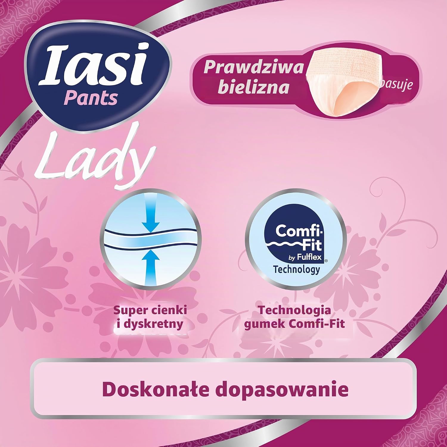 Detalle 2 de IASI LADY Pants, chłonne majtki na nietrzymanie moczu, rozmiar M, 12 sztuk