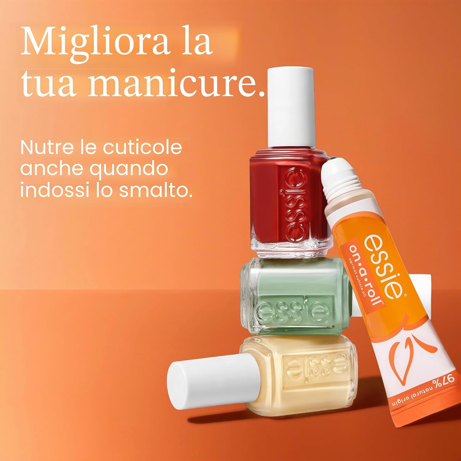 Detalle de Essie Olio Unghie On-A-Roll Apricot 260 (13,5 ml) con olio di albicocca per cuticole morbide