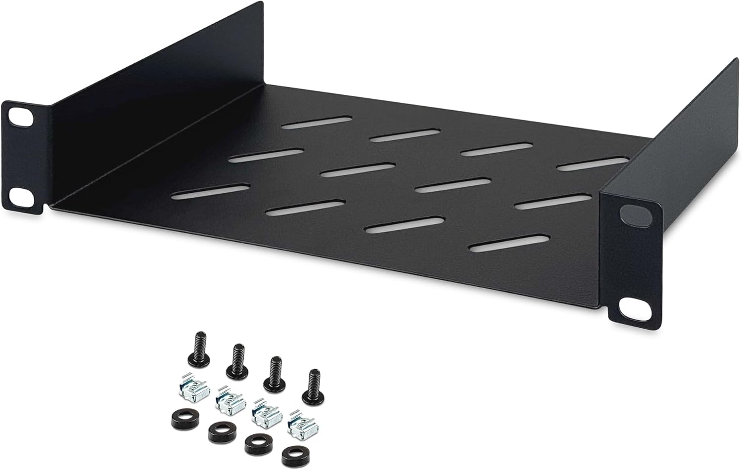 Thumbnail 5 de DIGITUS 1HE 10-Zoll Fachboden (254 mm) für Netzwerk-Schrank, perforiertes Stahlblech in Schwarz