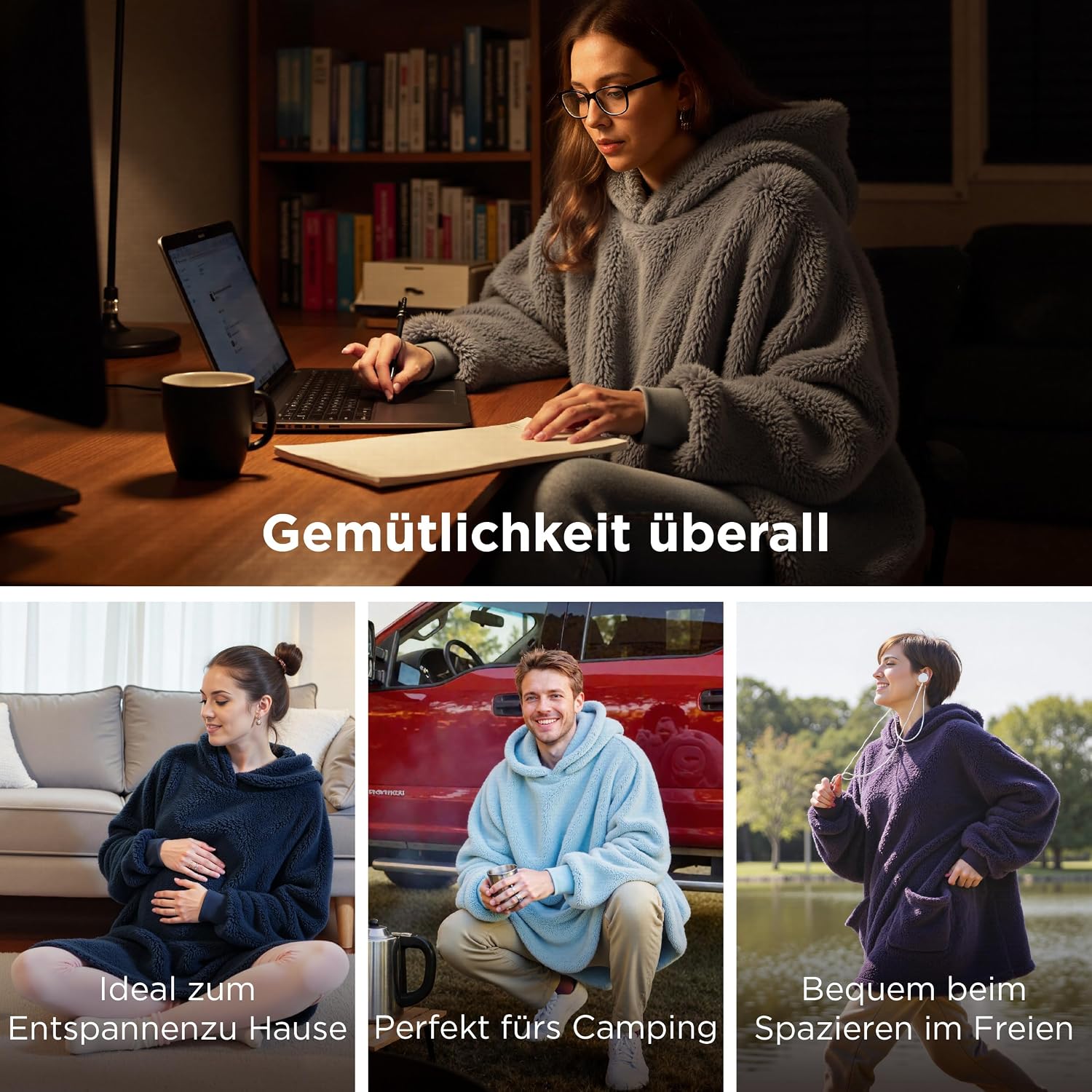 Thumbnail 4 de BEDSURE Hoodie-Decke 95×85 cm Kuschelpullover