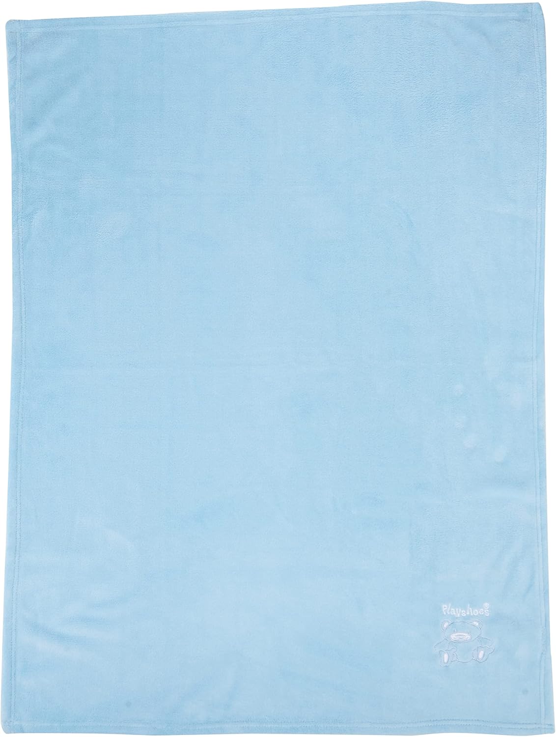 Thumbnail 1 de Playshoes Couverture polaire pour bébé – bleu uni avec motif ours, 100 x 150 cm