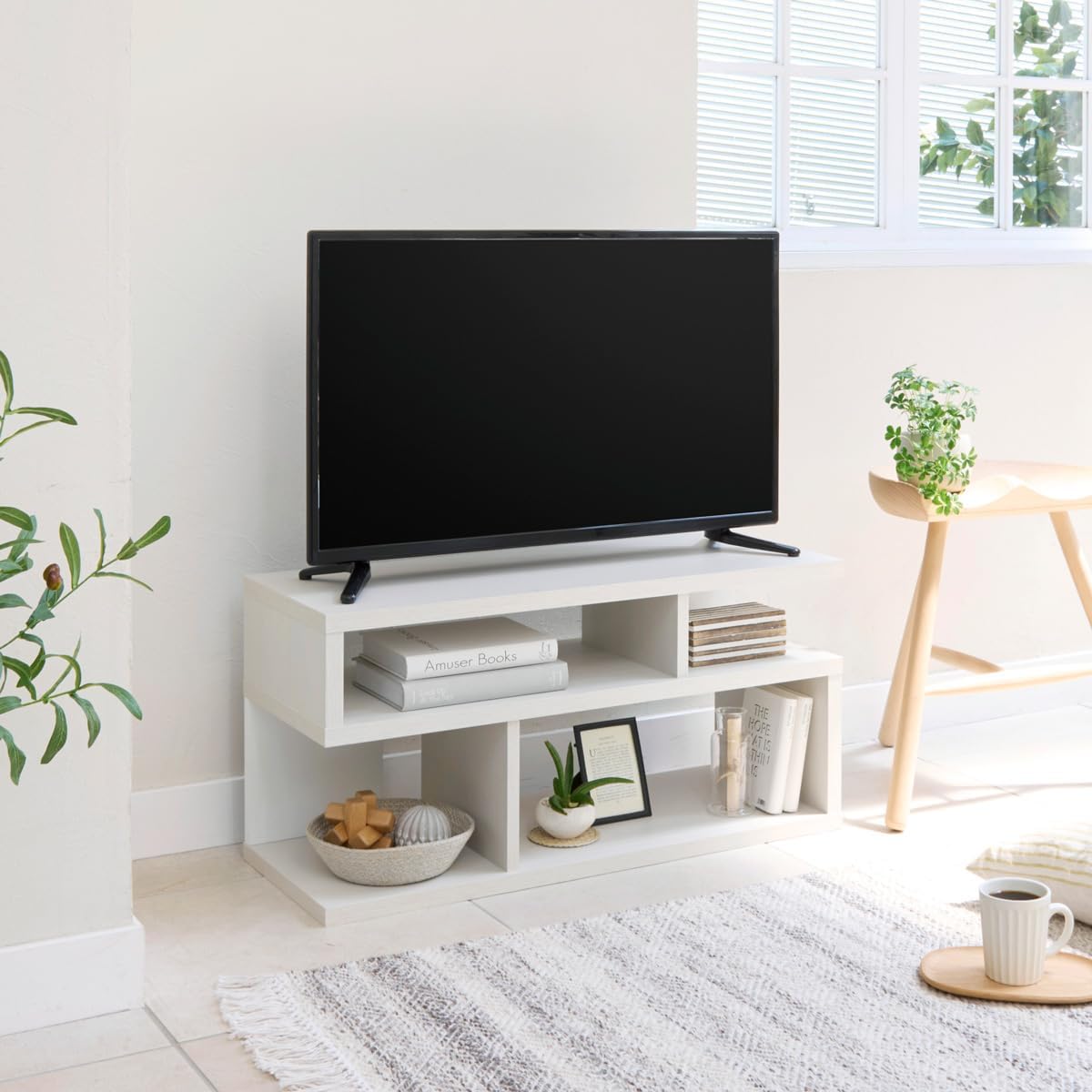 Detalle 2 de 白井産業 ノアリス NAL-4080BK テレビ台 幅78.2cm・32V型対応・ブラック木目