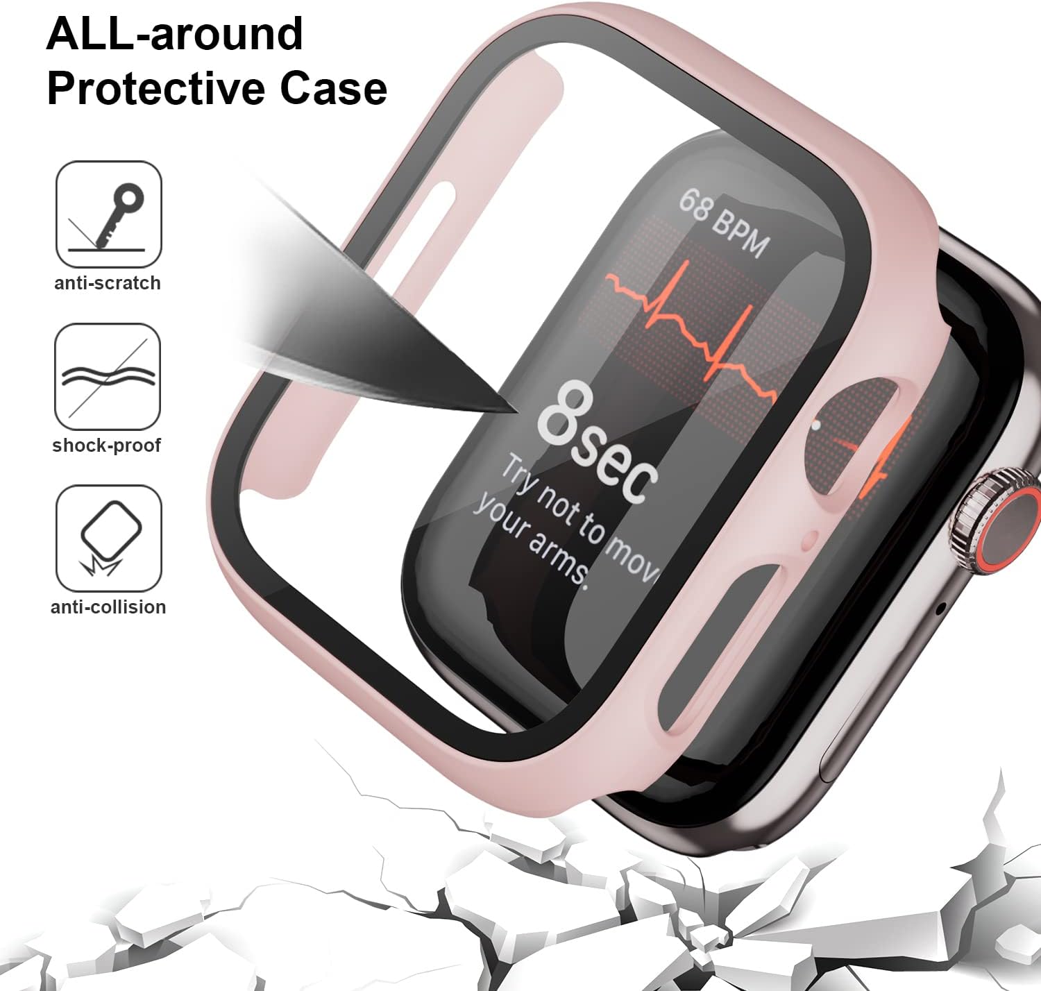 Detalle 2 de Haojavo Apple Watch SE Series 6 5 4 Case, 40mm Tempered Glass, 16-Pack