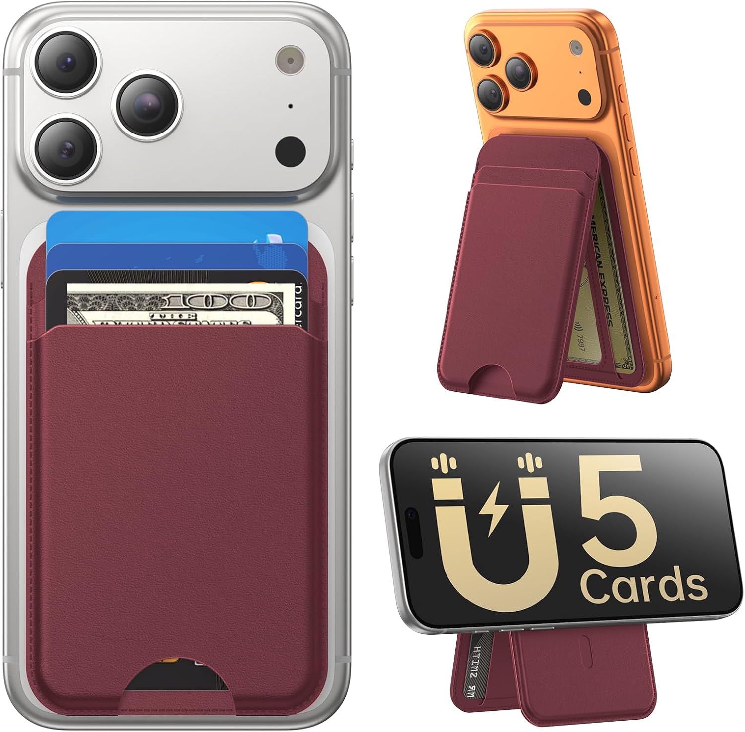 Detalle 2 de Fanseesy MagSafe Wallet with Stand for iPhone (5 Card Slots)