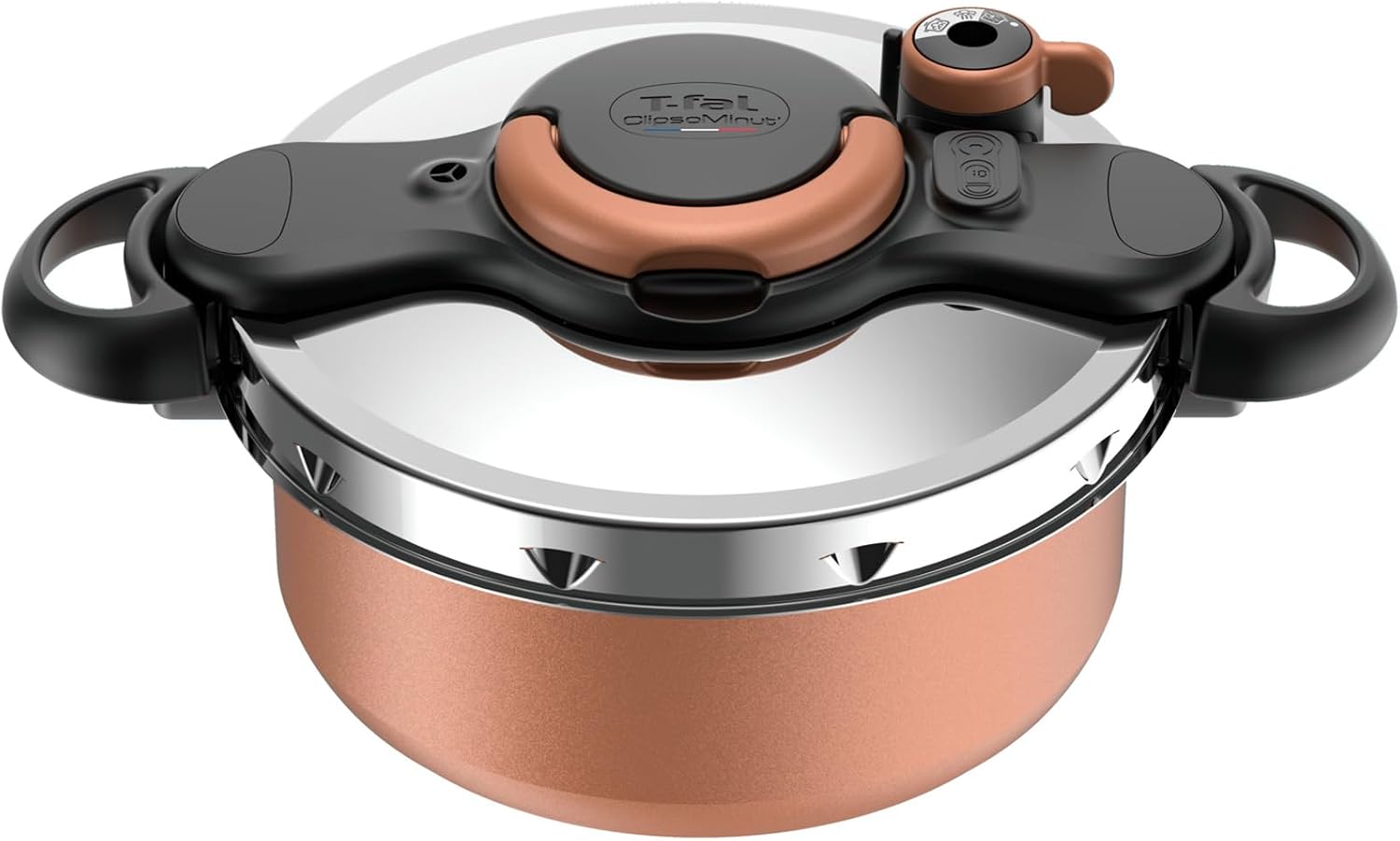 Detalle de T-fal P4705138 クリプソミニット デュオ 圧力鍋 5.2L IH・ガス火対応 メタリックブラウン