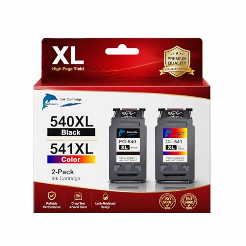 Detalle de GoToners XL Compatible Cartouche 540/541 pour PIXMA MG3600/TS5150/MG3650s – Noir et Couleur (Pack 2, 540XL/541XL)