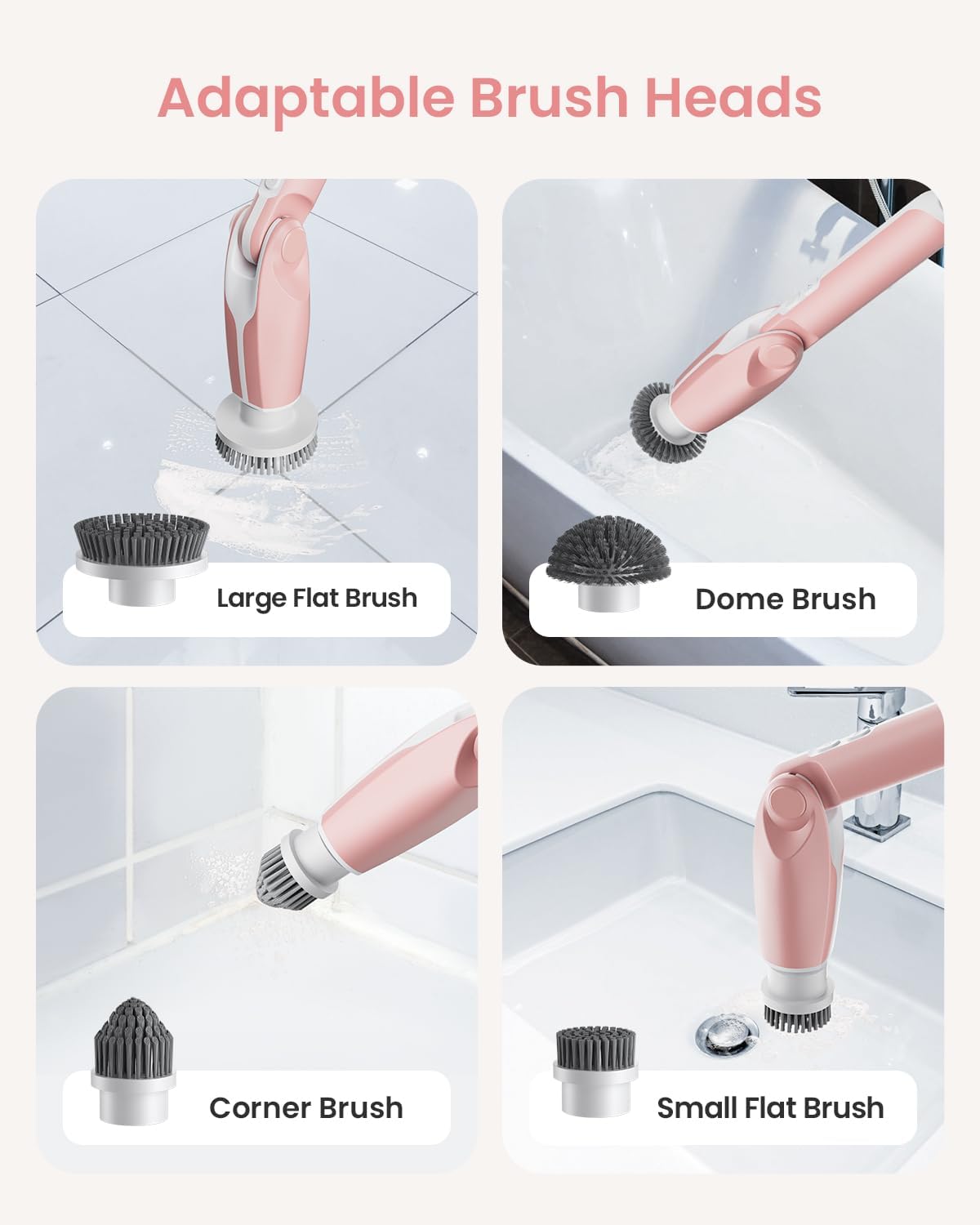 Thumbnail 4 de Leebein Electric Spin Scrubber (Upgraded) with Long Handle, 8 Heads and Remote Control