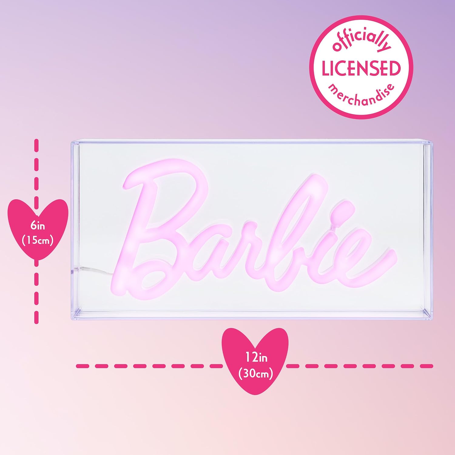 Thumbnail 3 de Paladone Lampe Néon LED Barbie - Ed. Officielle, Panneau Rose Autonome ou Murale