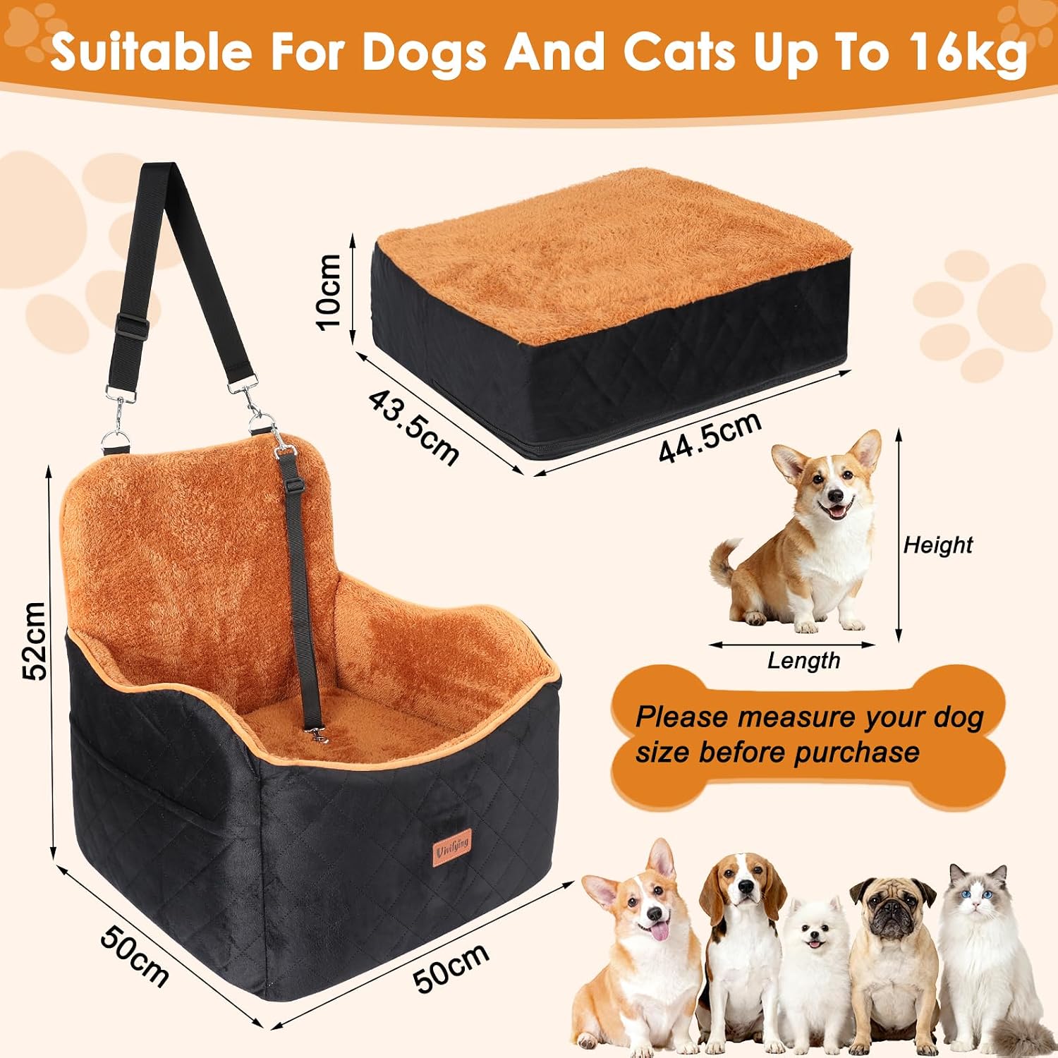 Detalle 2 de Vivifying Dog Car Seat 10cm Booster