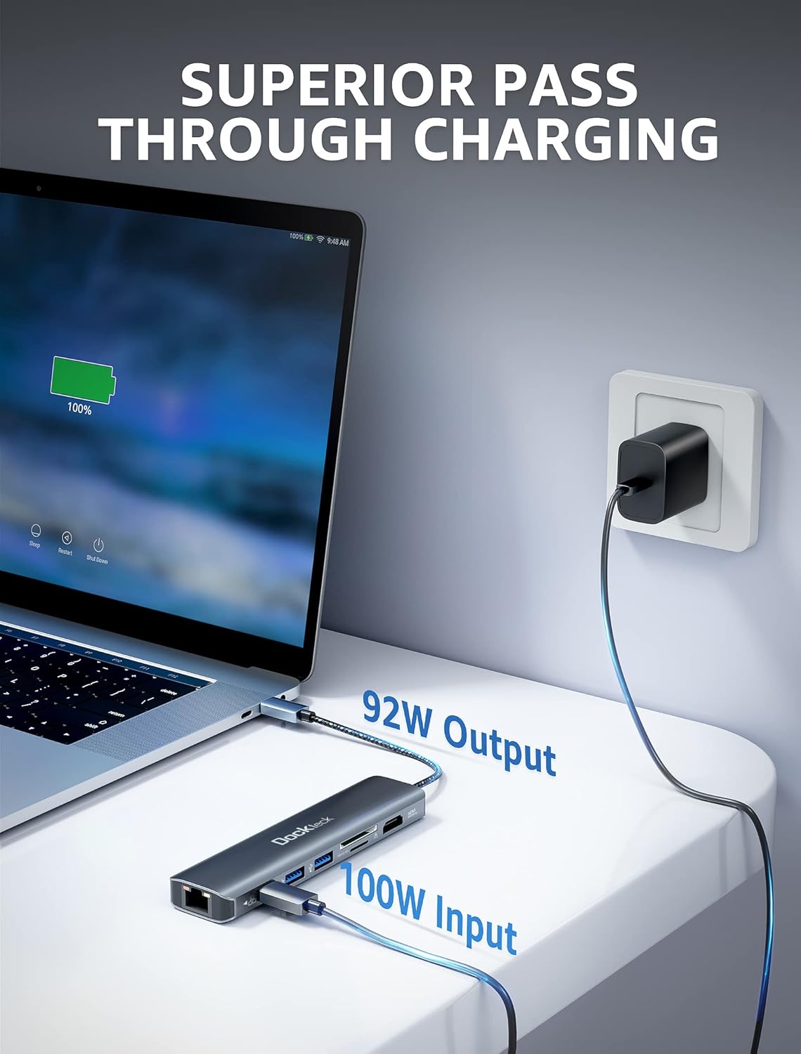 Detalle 2 de USB C Hub Dockteck 7-in-1 100W
