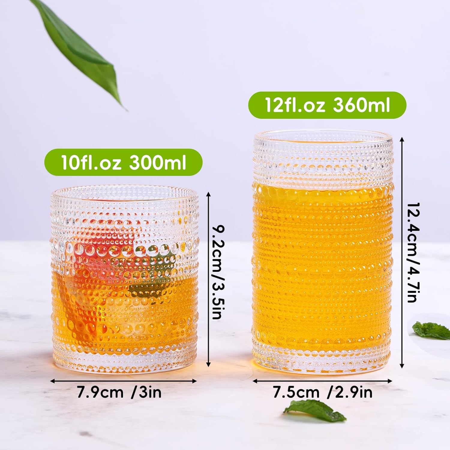 Detalle 2 de Moretoes Hobnail Glasses Set of 12 12 Oz