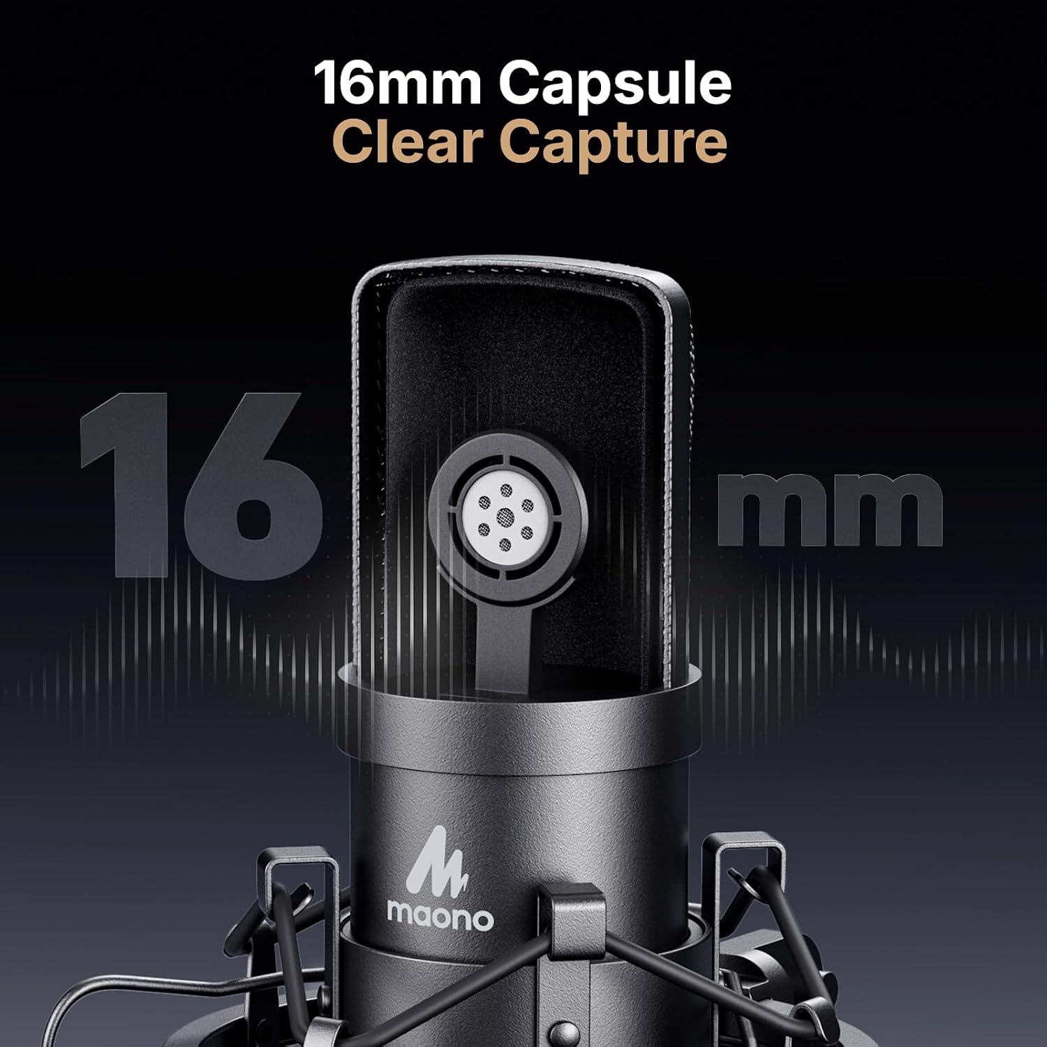 Detalle 2 de MAONO AU-A04 USB Condenser Microphone Kit, Cardioid, 192kHz/24-Bit