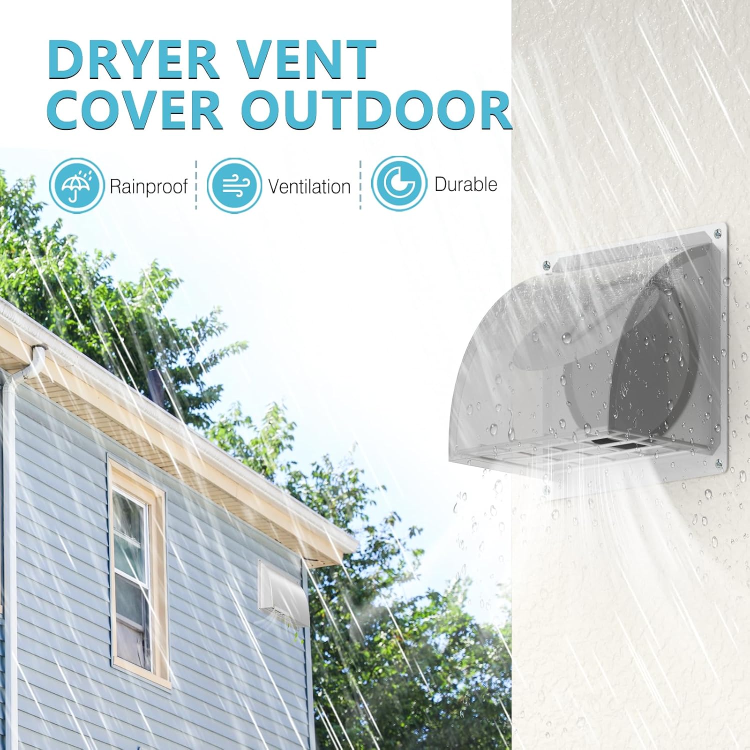 Thumbnail 1 de HG Power PM801 4-Inch Dryer Vent Cover, White Metal with Removable Screen