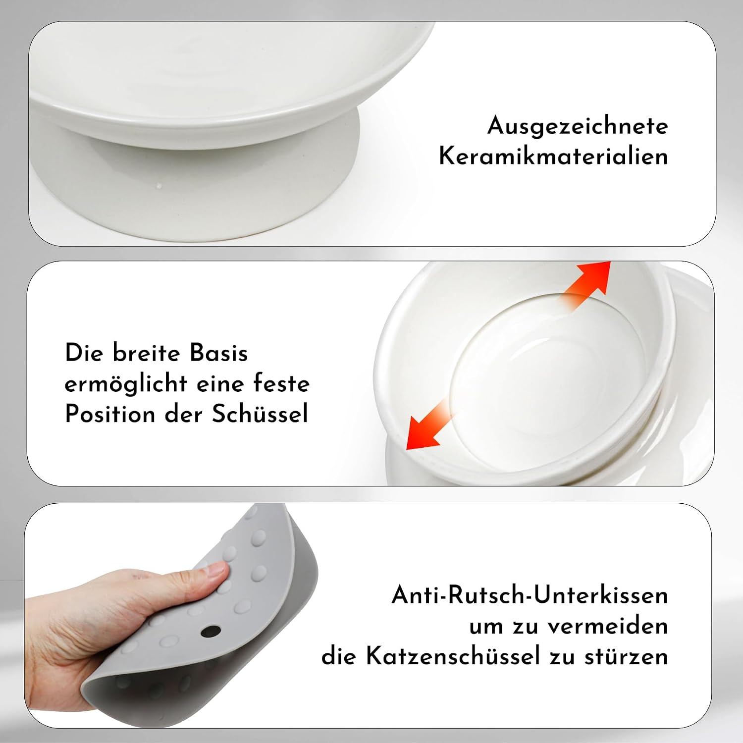 Thumbnail 1 de YIQOGAME Katzennapf-Set aus Keramik (2 Stück) mit erhöhter Bauform