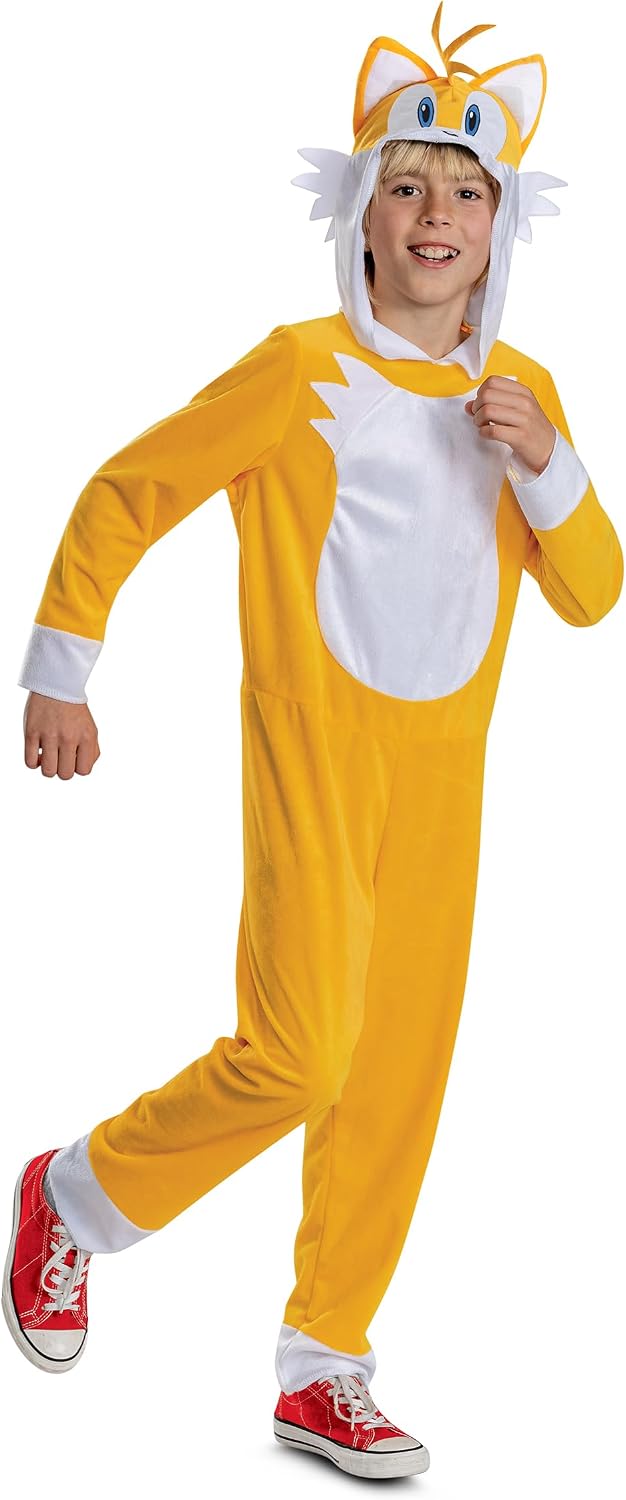 Detalle 2 de Disguise Sonic Tails Costume for Kids, Official Hooded Jumpsuit