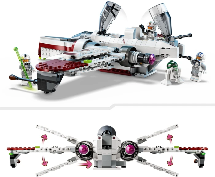 Detalle de LEGO Star Wars ARC-170 Starfighter 75402 – Flügel ausklappen, Cockpit für mehrere Piloten