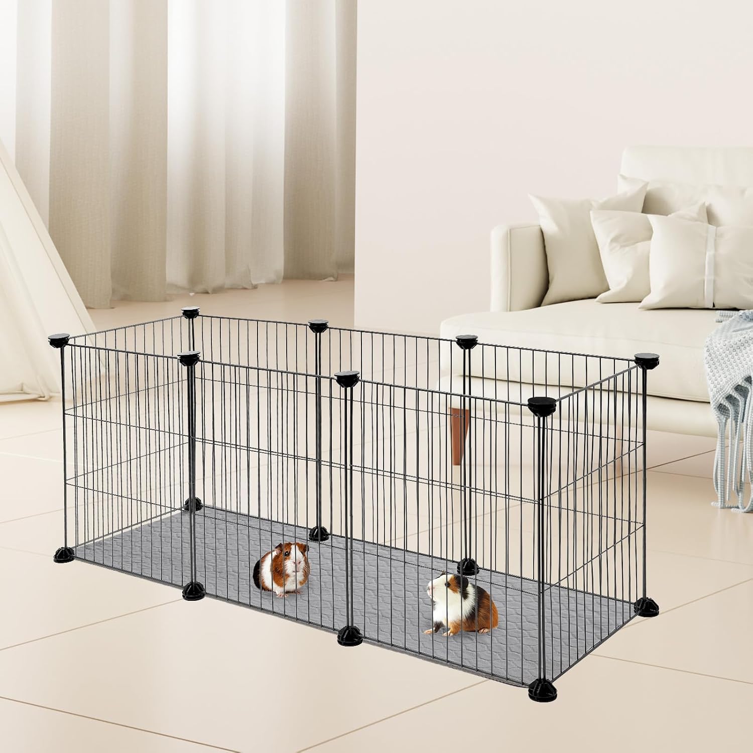 Thumbnail 1 de SCENEREAL Guinea Pig Cage Liner – Fleece Liner 2 Pack: Reusable, Washable, Soft Bedding Mat for Small Animals