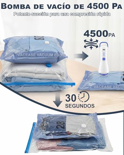 Thumbnail 3 de Raplink Bolsas Vacío Ropa con Bomba Eléctrica (8 bolsos) para Viajes, Mudanzas y Almacenamiento