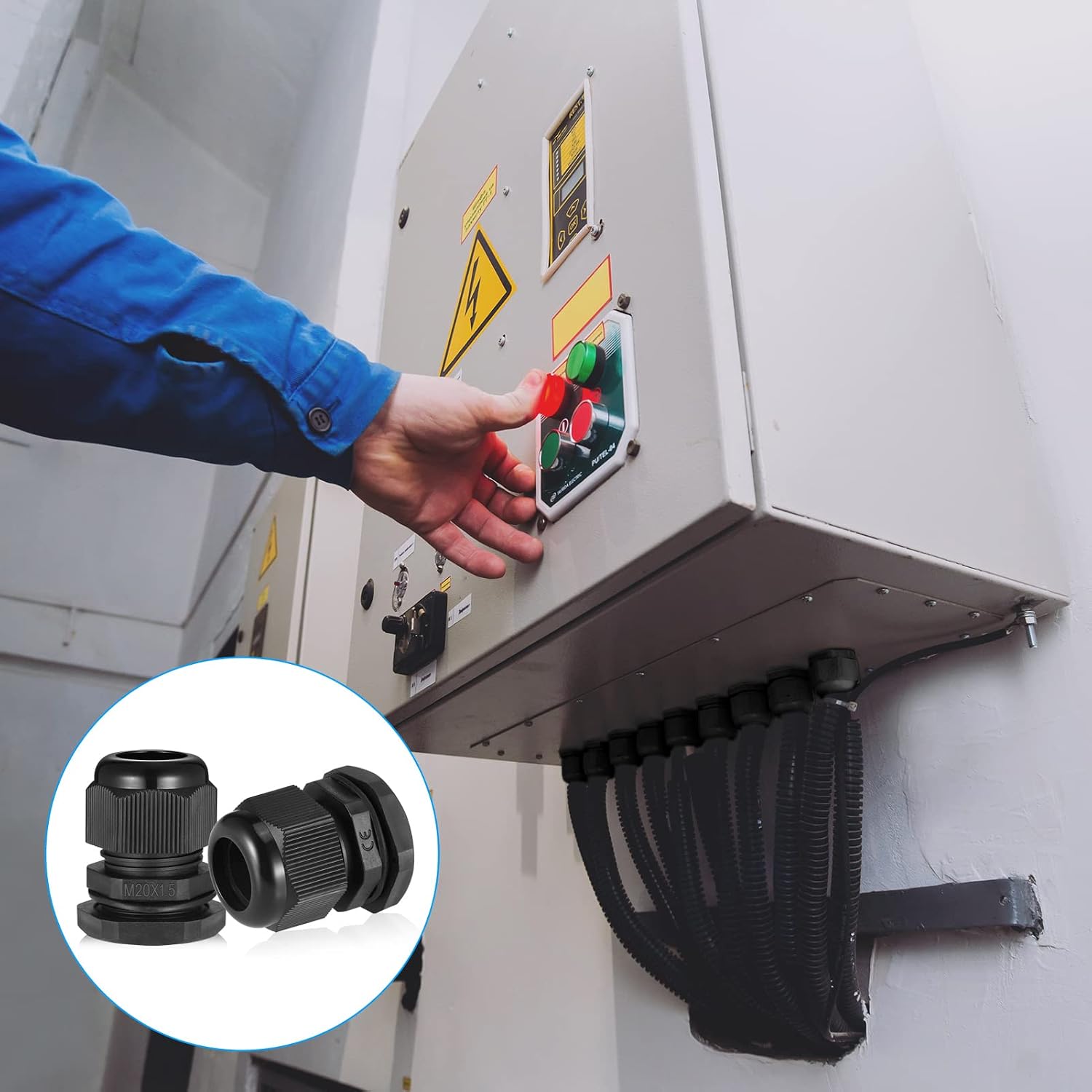 Thumbnail 5 de Zocipro M20 kabelgenomföringar, 20-pack för 6–12 mm kabel, IP68, svart