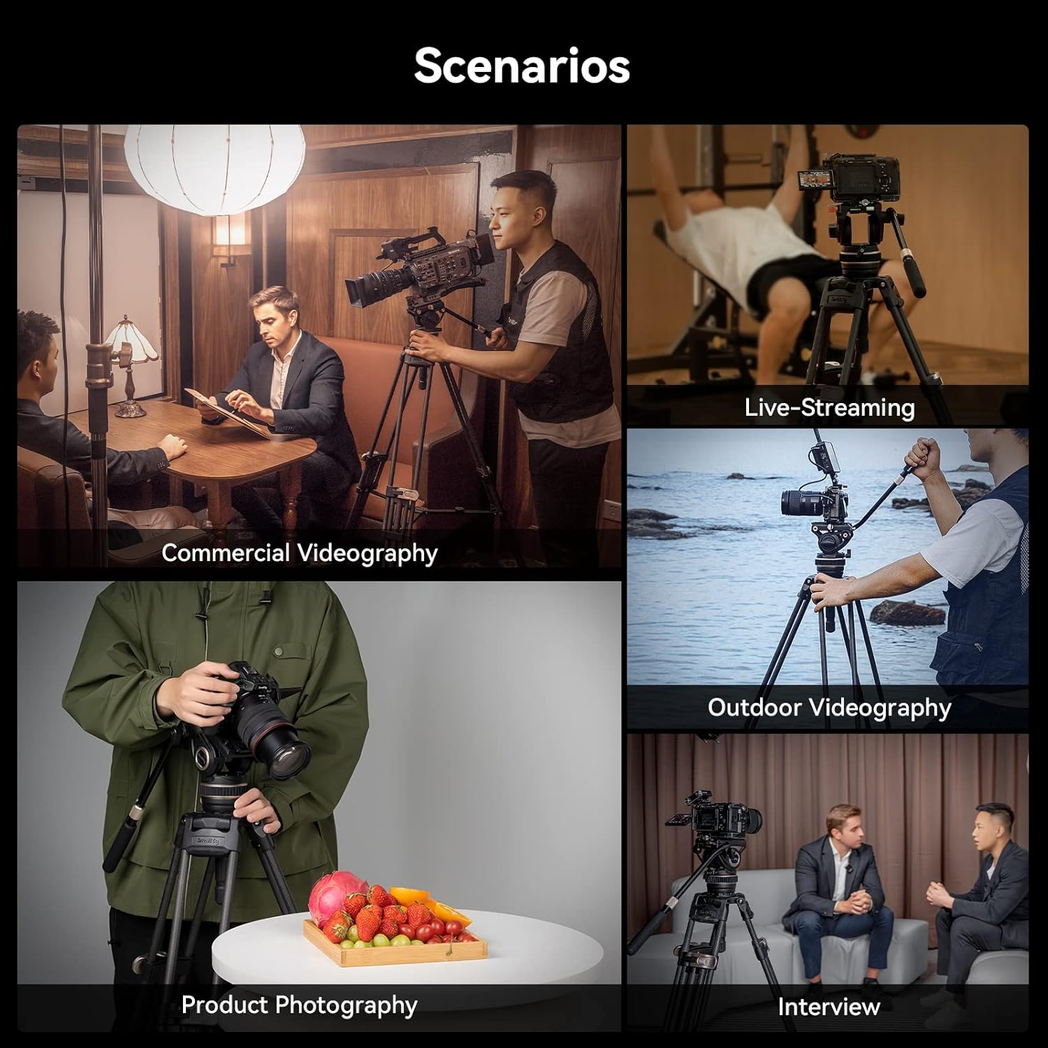 Thumbnail 5 de SMALLRIG 72" Video Tripod 25kg load