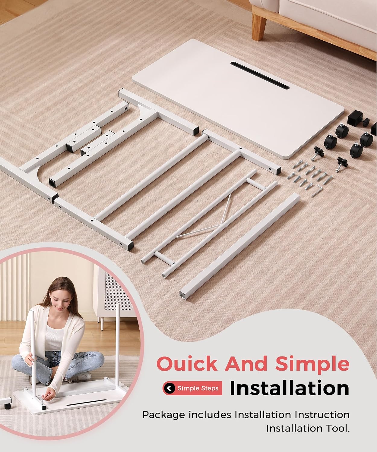 Detalle 2 de KLSMYHOKI Adjustable Standing Desk, 16 x 31.5 Inches