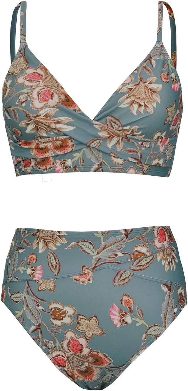 Thumbnail 4 de CUPSHE Femme Bikini Torsadé Taille Haute – Ensemble 2 Pièces Col V Élégant